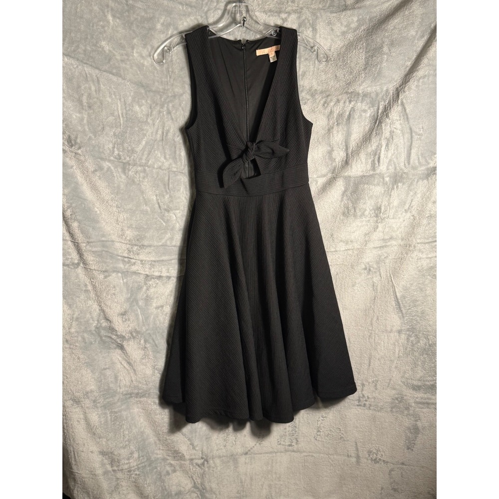 Hutch Anthropologie April keyhole Dress black Tie Front Fit Flare Womens XS